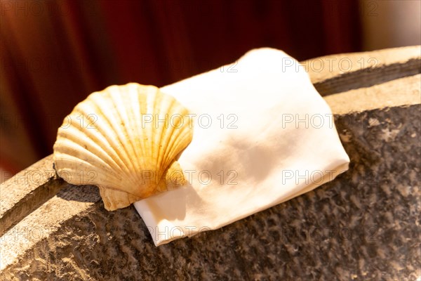 Decoration of baby in children's ceremony of baptism religion