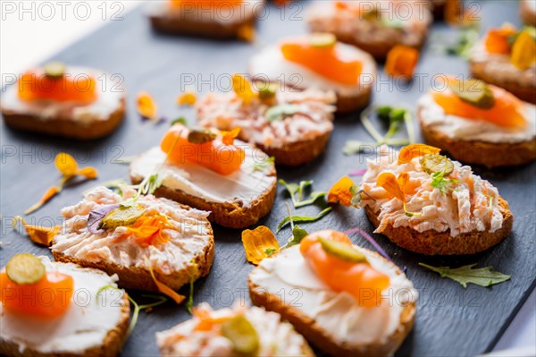 Food from a skewered salmon event