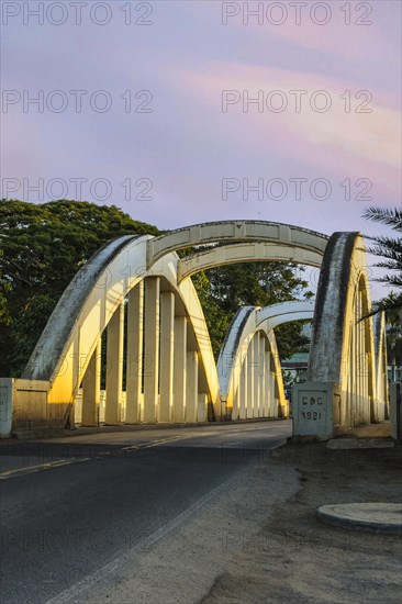 Rainbow Bridge at sunset in Haleiwa