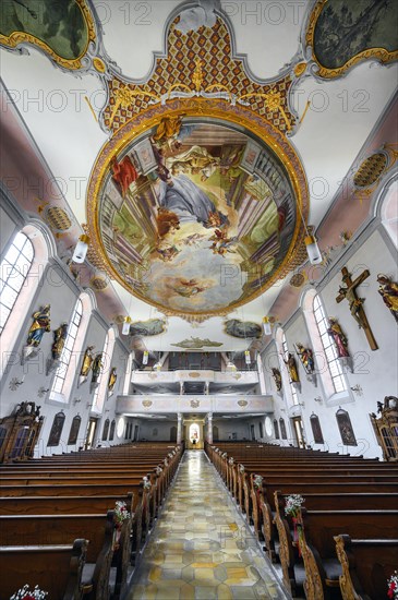 Organ gallery and ceiling fresco