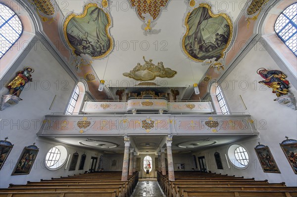 Organ gallery and ceiling fresco