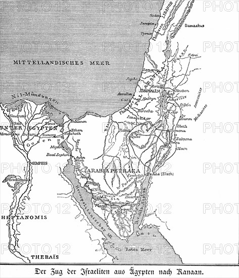 The migration of the Israelites from Egypt to Canaan