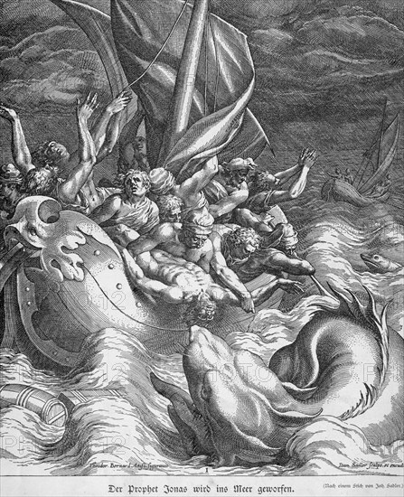 The prophet Jonah is thrown into the sea