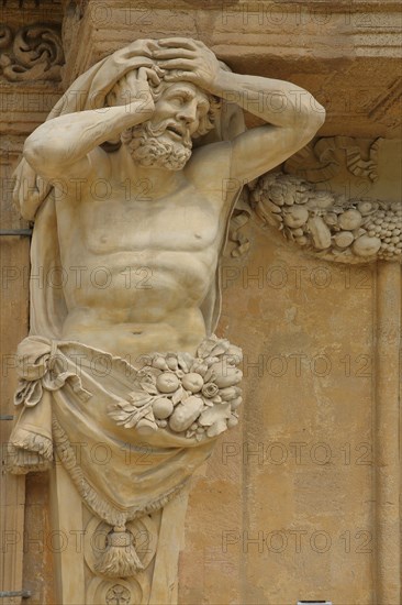 Atlas sculpture at the baroque Pavillon de Vendôme