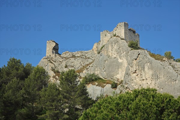 Ruin on the mountain with rocks