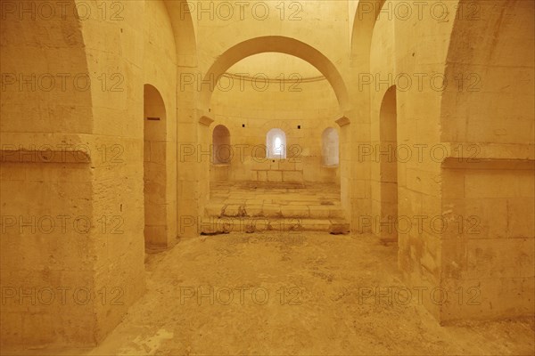 Interior view of the Romanesque monastery church Abbaye de Montmajour