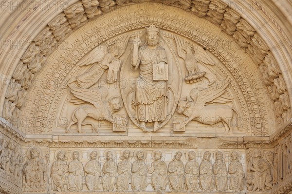 Tympanum with Majastas Domini of the St-Trophime Cathedral