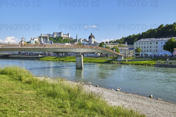 Marko Feingold Bridge with Fortress High Salzburg