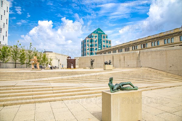 On the roof of the Winnipeg Art Gallery