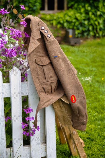 Uniform jacket at the World War II weekend at the Ryedale Folk Museum Open Air Museum