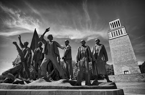 Memorial bell tower and group of figures by Fritz Cremer