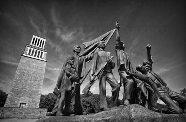 Memorial bell tower and group of figures by Fritz Cremer