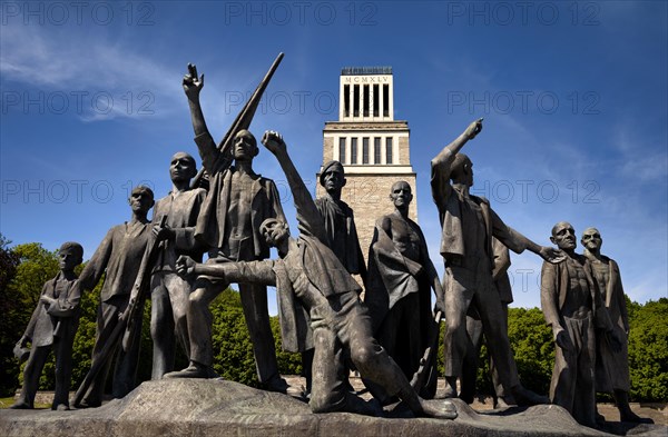 Memorial bell tower and group of figures by Fritz Cremer