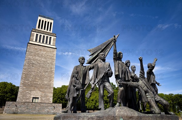 Memorial bell tower and group of figures by Fritz Cremer