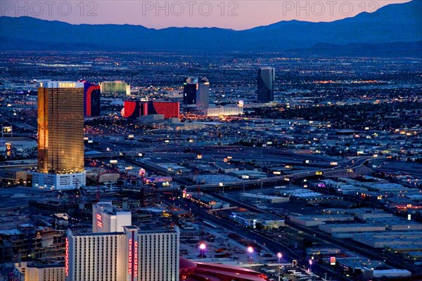 View of Las Vegas at dusk