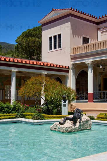 Bronze sculpture in side Getty Villa's Outer peristyle