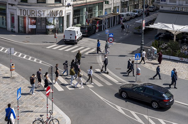 Pedestrian at zebra crossing