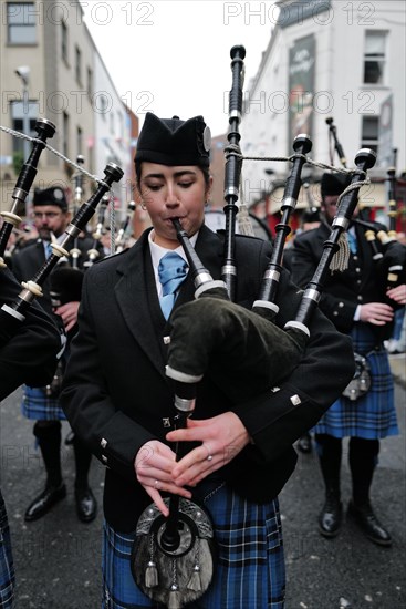 The Clew Bay Pipe Band gave special performances in Temple Bar as part of the Dublin Tradfest in 2023