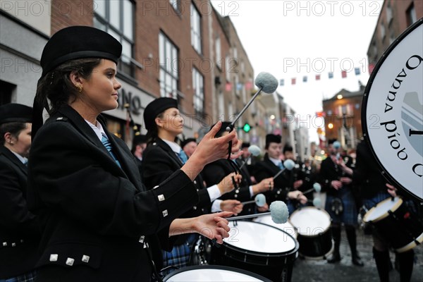 Members of the Clew Bay Pipe Band performing traditional tunes during the week of Tradfest 2023