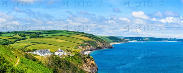 Cliffs over Start Point Lighthouse