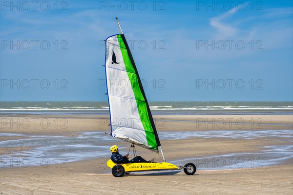 Beach sailors on the beach of De Panne