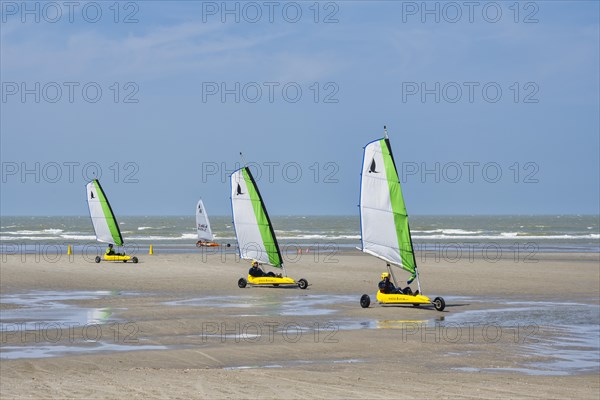 Beach sailors on the beach of De Panne