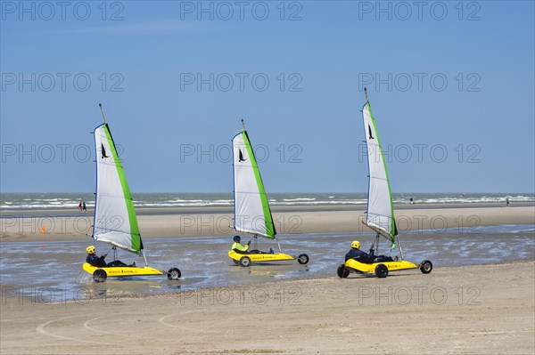 Beach sailors on the beach of De Panne