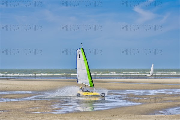 Beach sailors on the beach of De Panne