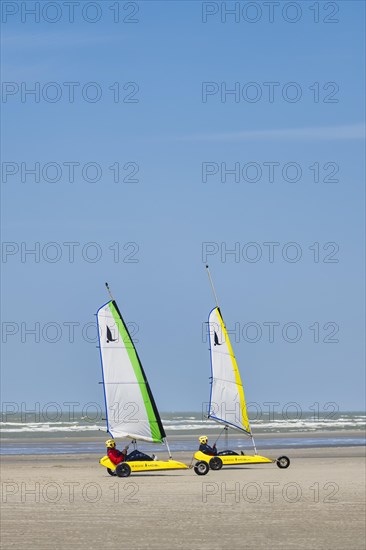Beach sailors on the beach of De Panne