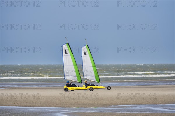 Beach sailors on the beach of De Panne