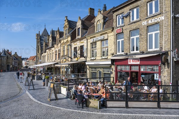 Gastronomic establishments on the Grote Markt in the old town of Veurne