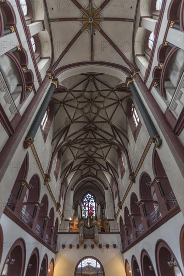 Ceiling vault with organ loft of the Church of Our Dear Lady
