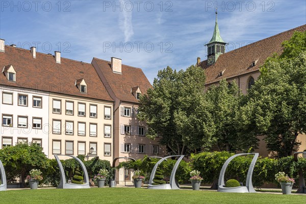 The Place de la Montagne Verte square with the Saint-Matthieu church in Colmar