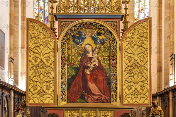 Madonna in the Rosary by Martin Schongauer in the interior of the Dominican Church in Colmar