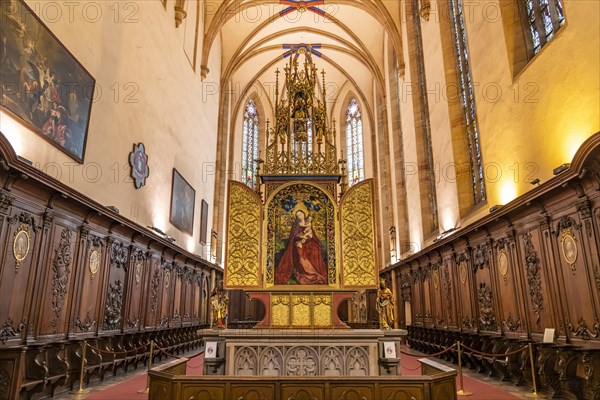 Madonna in the Rosary by Martin Schongauer in the choir of the Dominican Church in Colmar