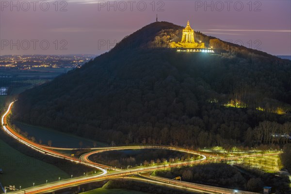 Kaiser Wilhelm Monument Night Porta Westfalica Germany