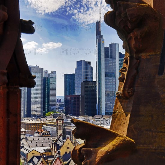 View of the banking district from the Kaiserdom St Bartholomäus