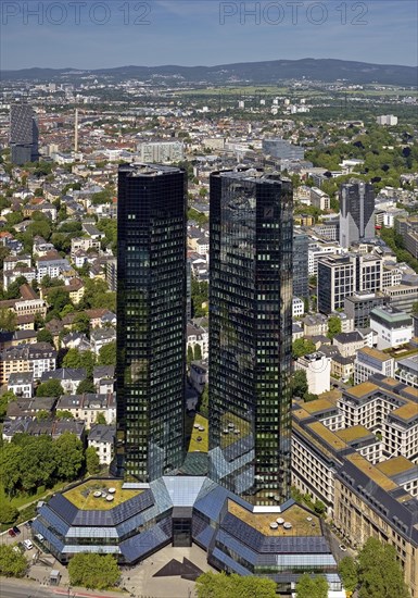 Deutsche Bank's twin towers seen from the MainTower