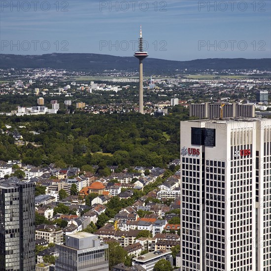 City view with television tower and opera tower seen from the Maintower