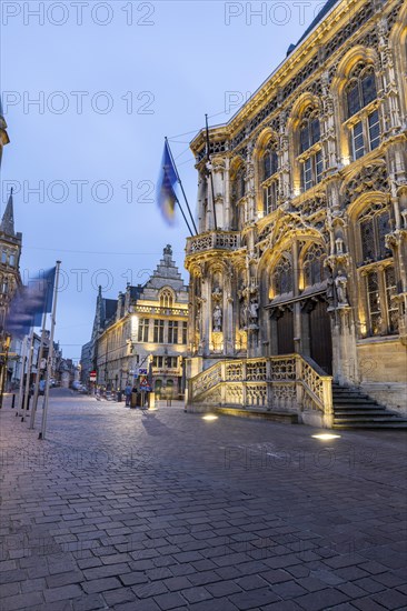 Artistic golden façade at the Stadhuis