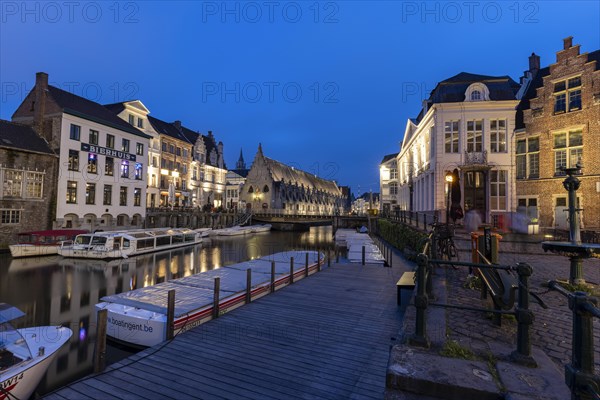 Historic buildings on the Leie