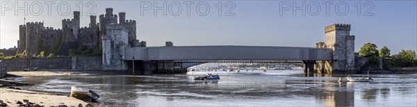 Conwy Castle and Telford Suspension Bridge