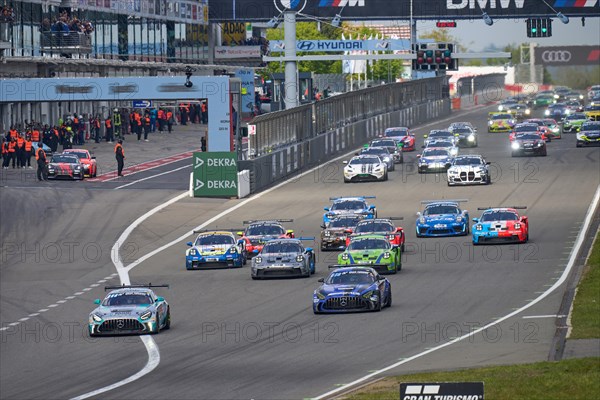 Start of the 24-hour race at the Nürburgring race track Nürburg