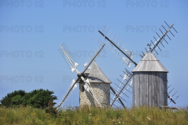 Traditional windmills at the Pointe du Van