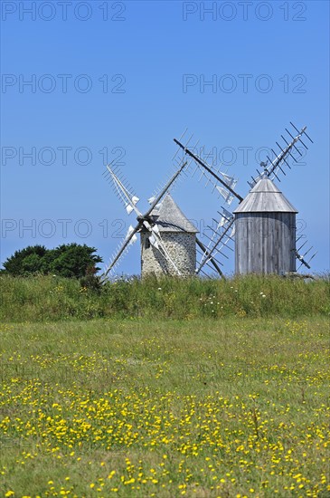 Traditional windmills at the Pointe du Van