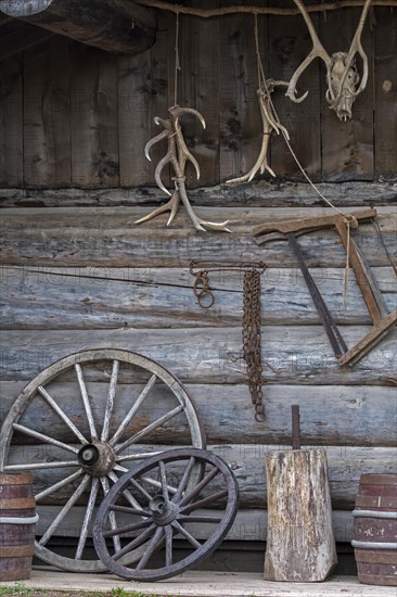 Vintage wooden barrels