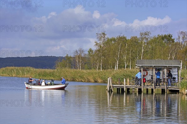 Moritzdorf passenger ferry across the Baaber Bek on the island Rügen