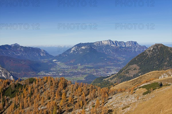 View over the city Berchtesgaden and Untersberg