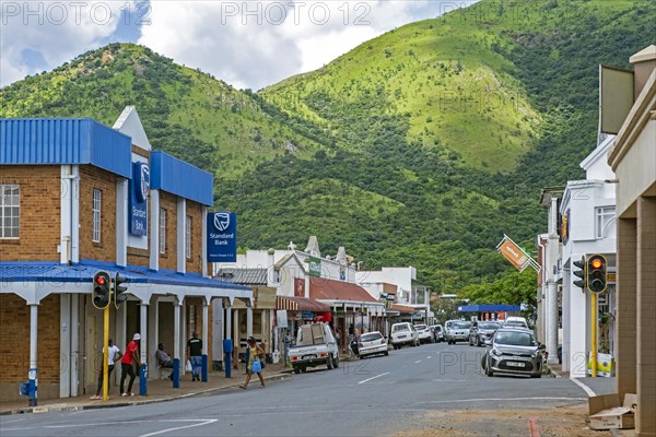 Commercial street in the town Barberton