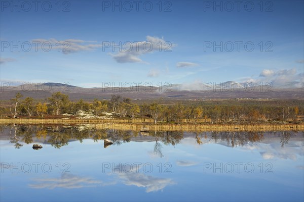 Lake in marshland of the Fokstumyra Nature Reserve in autumn